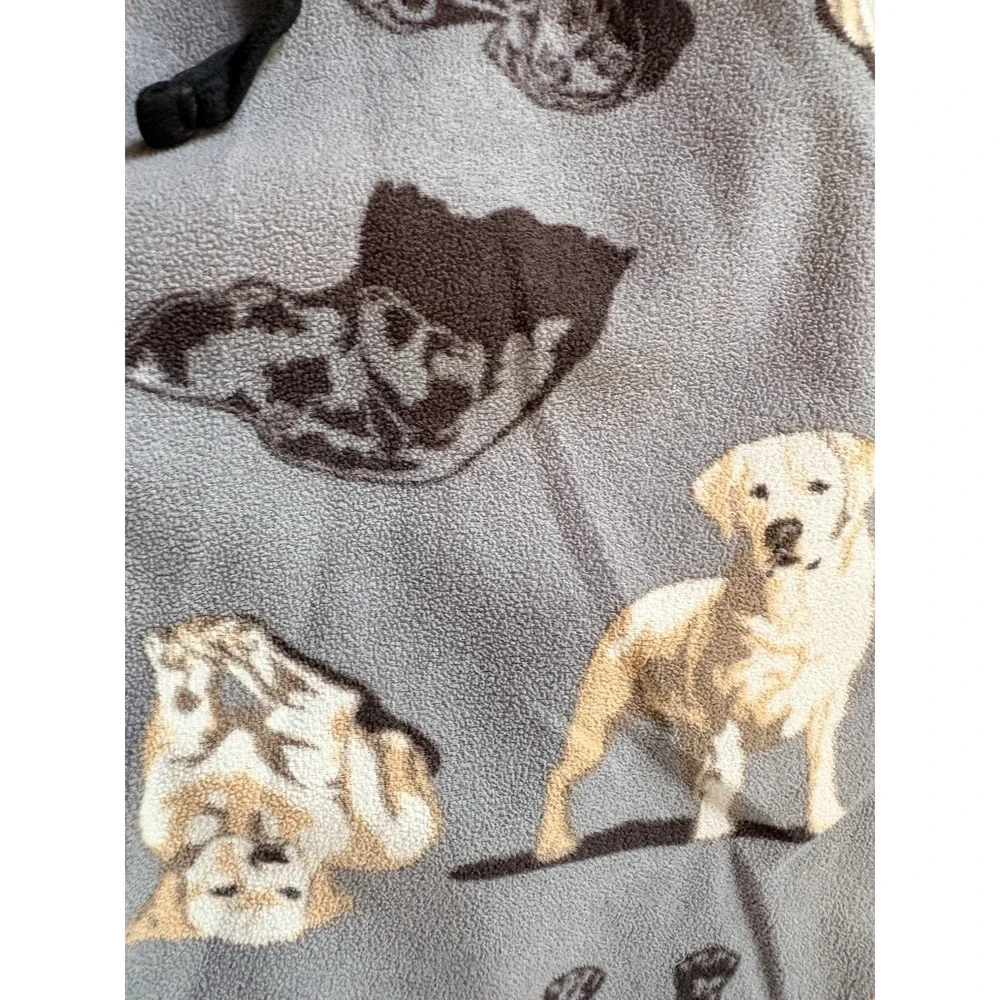 Croft & Barrow Lounge Pants Fleece Men's Medium Gray Labs Dogs Pajama Bottoms